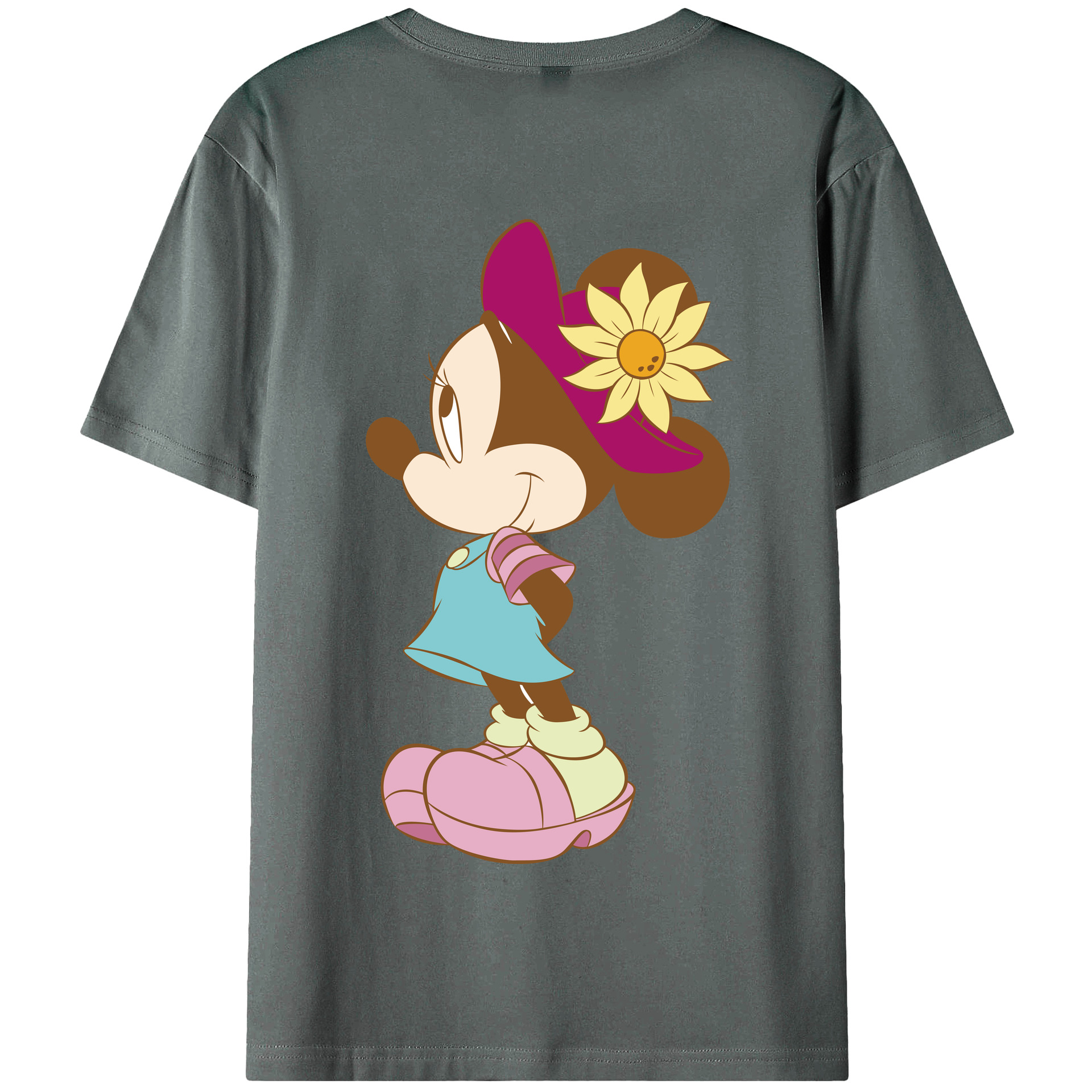 （画像用） ミッキーマウス Mickey Mouse 綿100％半袖Tシャツ（背面プリント）